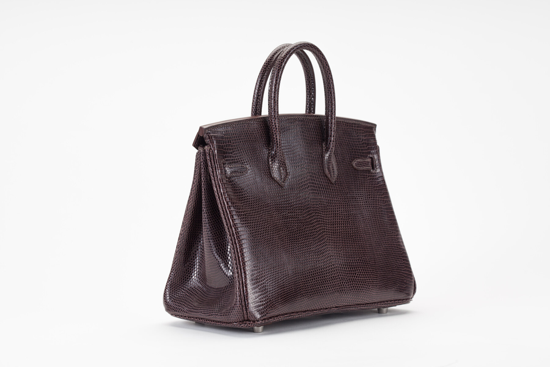 Hermès Birkin in brown lizard — luxury handbag photography