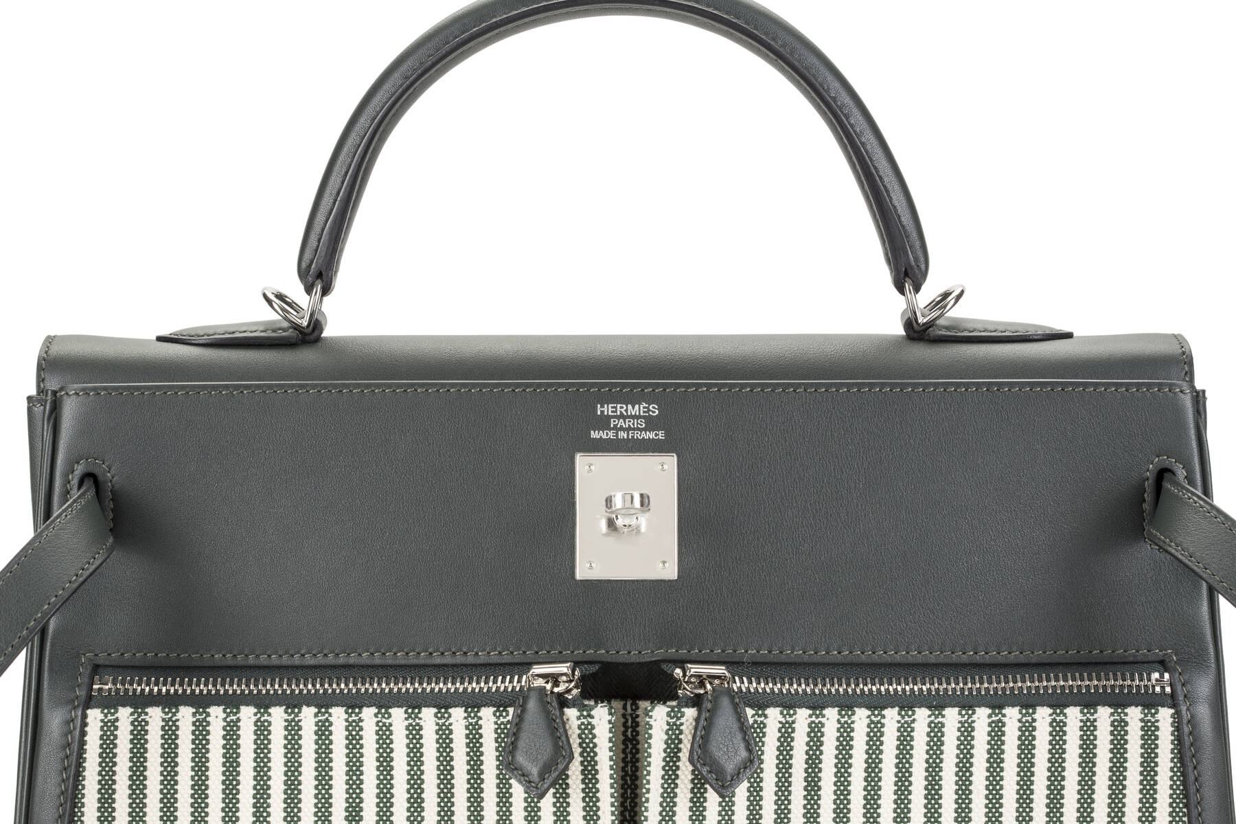 Hermès Kelly in toile and leather — luxury handbag photography